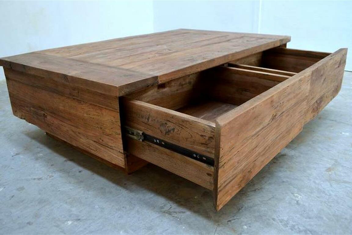 Teak Couchtisch BLOK 120cm Dingklik