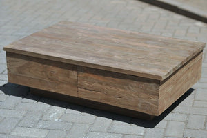 Teak Couchtisch BLOK gebürstet 120x80cm