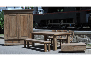 Teak Couchtisch BLOK gebürstet 120x80cm