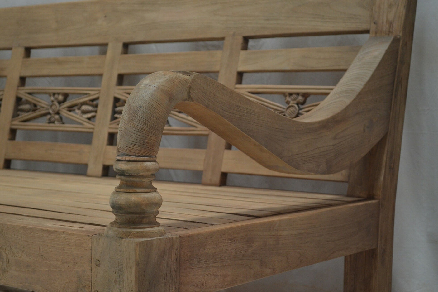 Bahnhofsbank Teak Antik XL