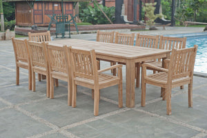 Gartentisch 280x100cm mit 10 Beaufort Stühle