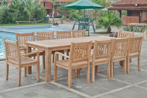 Gartentisch 280x100cm mit 10 Beaufort Stühle