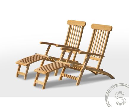 Teak deckchair 2 x