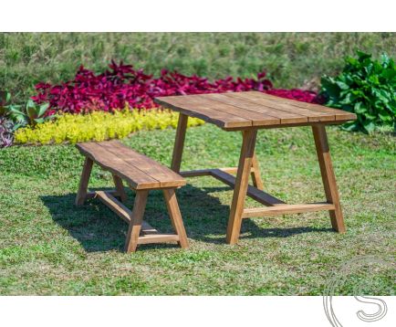 Teak garden table Java 180 x 90 + Teak garden bench Java 180
