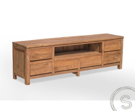 Teak TV-Anrichte Rustikal 6 Schubladen