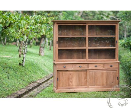 Teak Vitrineschrank Smooth