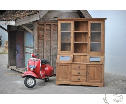 teak kast bolle klep 160cm - grutterskast