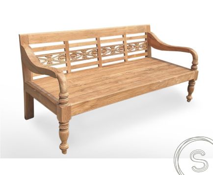 Lounge teak stationsbank 200cm XL - diepe zitting