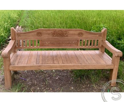 Teakholz Loungebank Carving 200cm