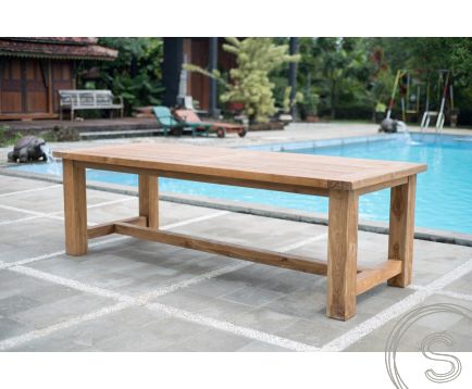 Teak tuintafel 300x100 Mammoet