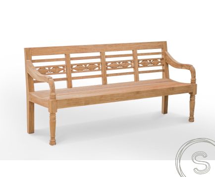 Teak vissenbank 4 zits - stationsbank