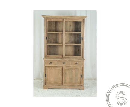 teak vitrinekast 120cm