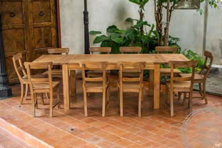 Ausziehtisch Teak Set 160 + 10 Stühle 