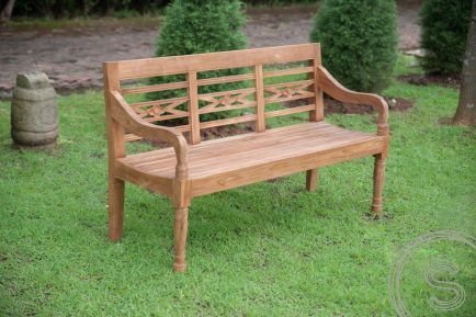 teak stationsbank 3-zits