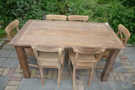 teak tafel 160x90 cm oud hout