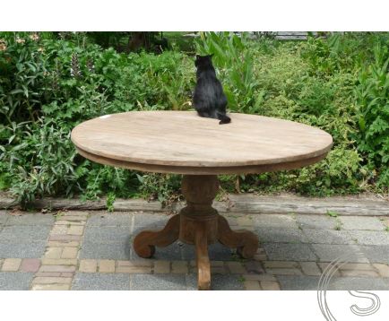 ronde teak tafel 140cm oud hout