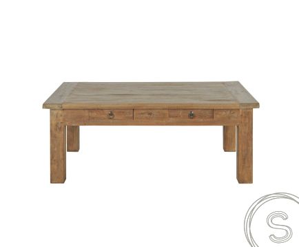 salontafel met lades 120x80cm oud hout