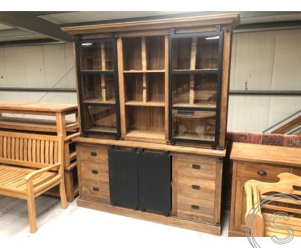 Teak Schrank mit Stahl