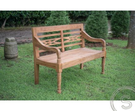 Teak stationsbank 2-zits