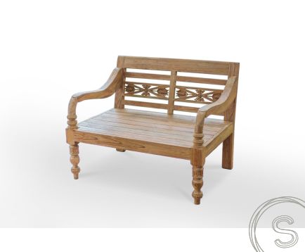 Lounge teak stationsbank 120cm XL - diepe zitting