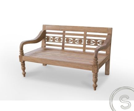 Lounge teak stationsbank 160cm XL - diepe zitting