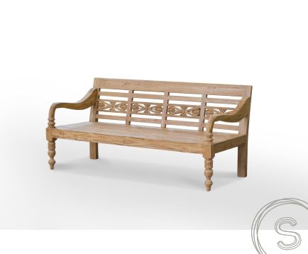 Lounge teak stationsbank 230cm XL - diepe zitting