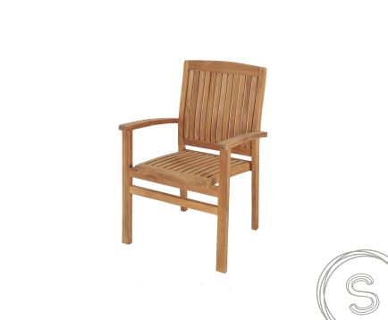 teak stapelstoel