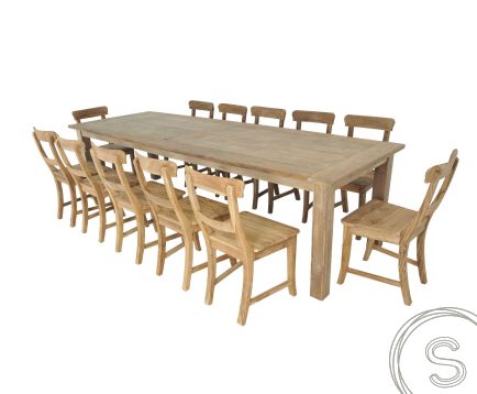 Teak tafel 300 x 100 oud hout