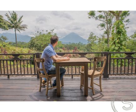 teak tafel oud hout 80x80cm