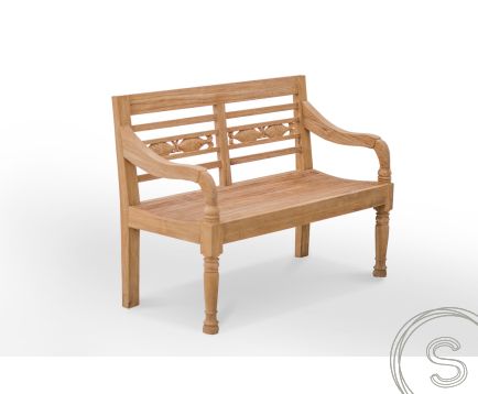 Teak vissenbank 2 zits - stationsbank