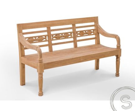 Teak vissenbank 3 zits - stationsbank