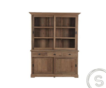 teak vitrinekast 140cm
