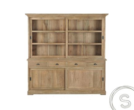 teak vitrinekast 180cm