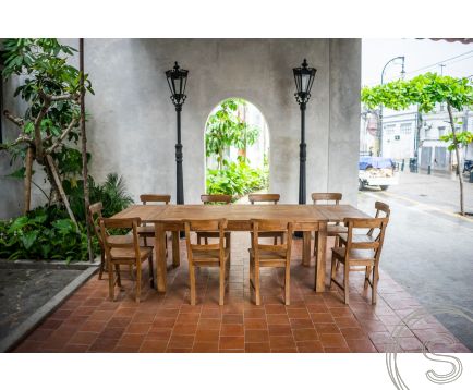 Ausziehtisch Teak Set 180 + 10 Stühle