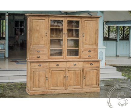 Teakholz Buffetschrank 220cm Rustikal