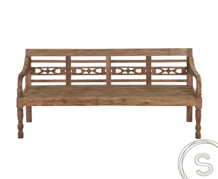 teak stationsbank 4-zits