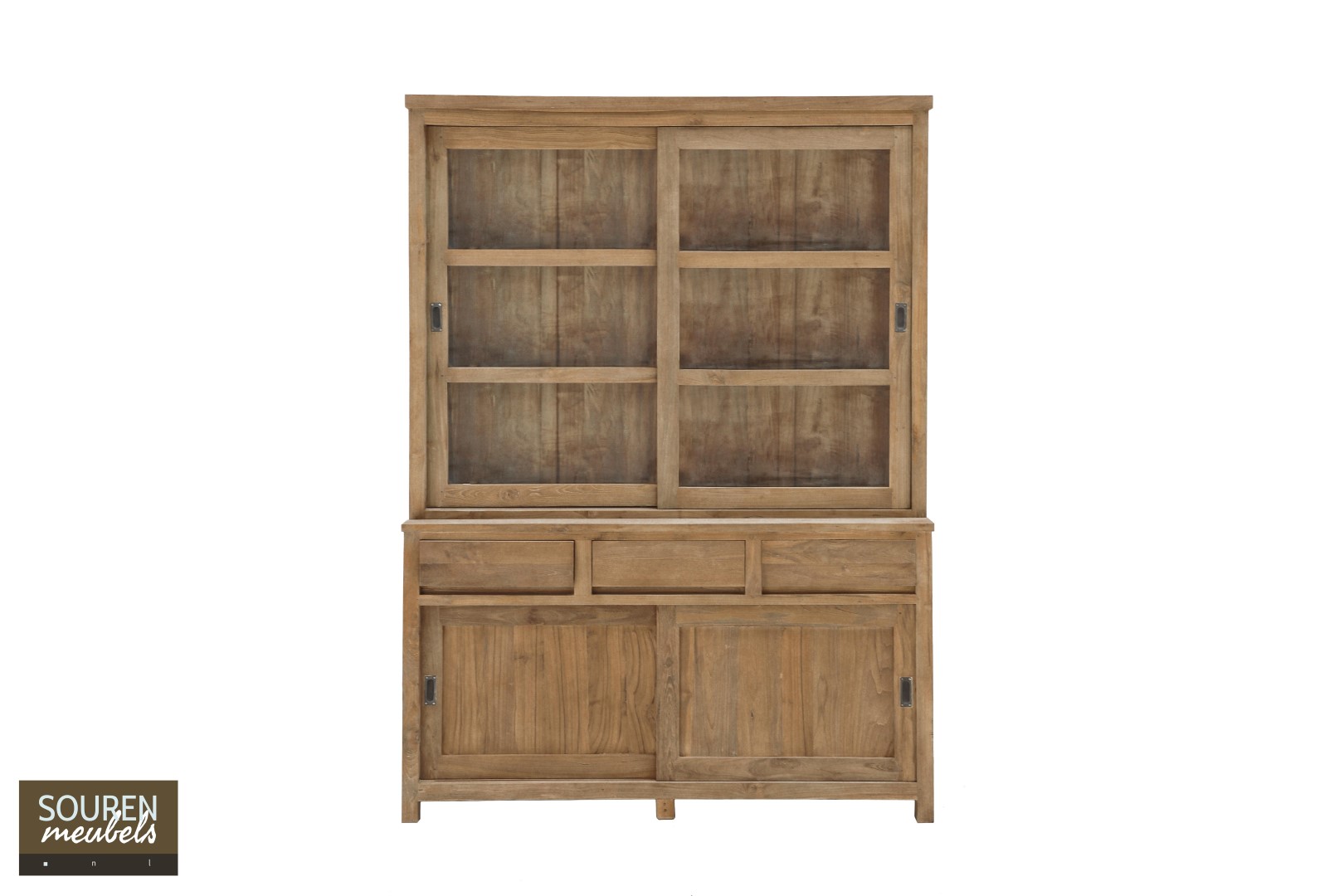 Teakholz Vitrinenschrank Modern