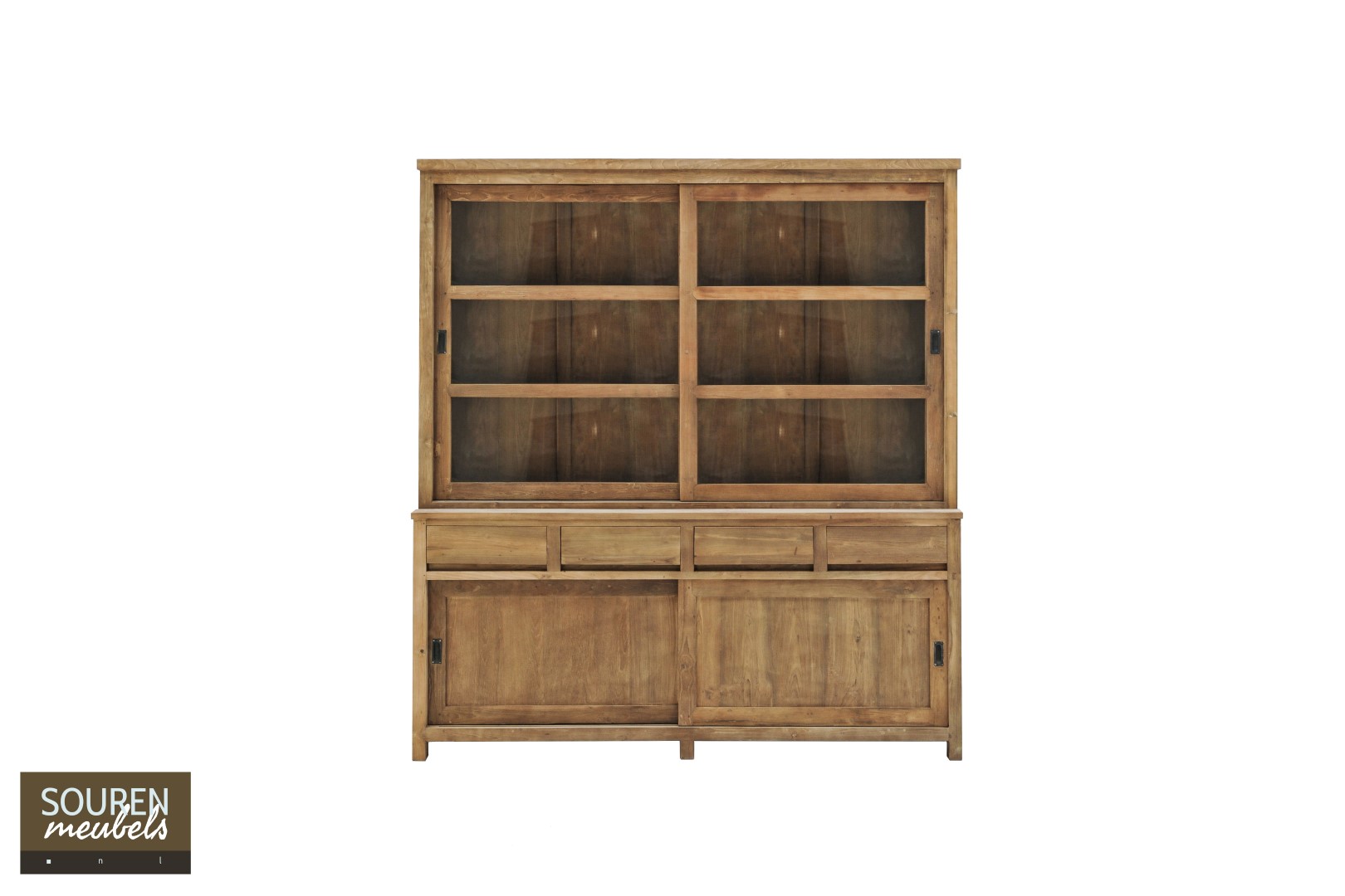 Teakholz Vitrinenschrank Modern