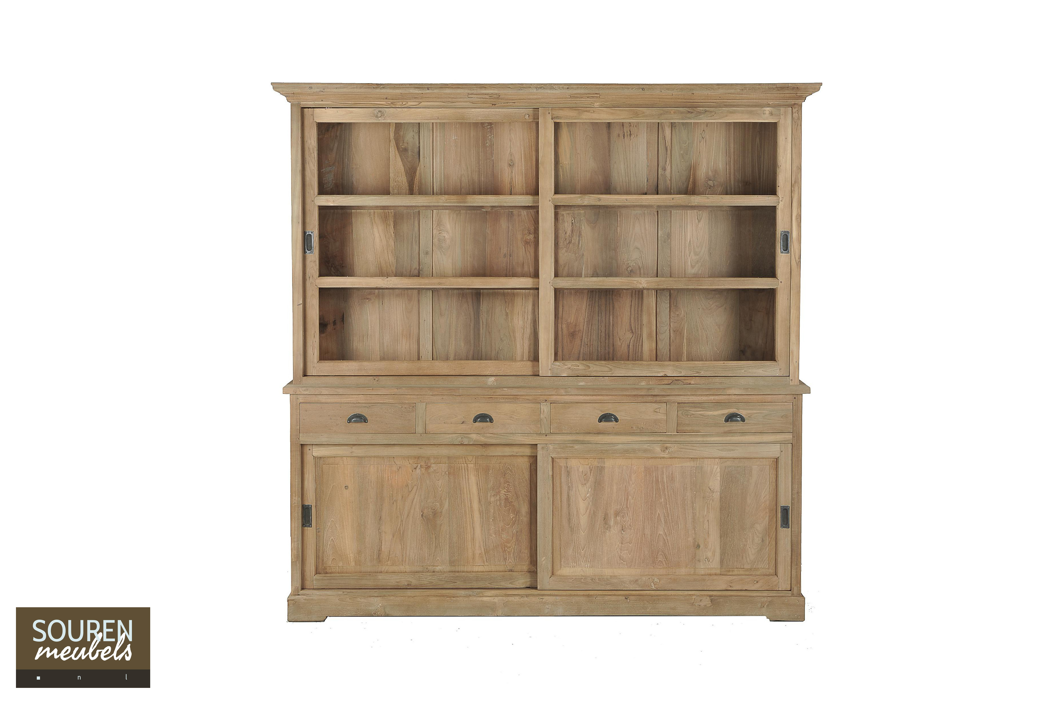 Teakholz Vitrinenschrank Klassisch